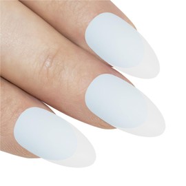 False Nails by Bling Art White Matte Almond Stiletto 24 Fake Long Acrylic Tips