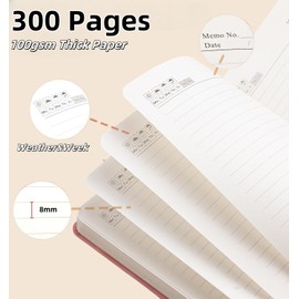 Lined Journal Notebook for Men Women,300 Numbered Pages Work Notebook with Buckle Closure,100GSM A5 Hardcover Journaling Notebook for Bible Study,Personal Diary,Note Taking,College Ruled,5.75" x 8.46" (Purple)