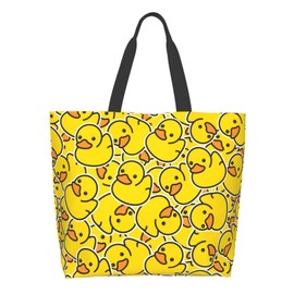 Duck Large Tote Bag For Women Casual Grocery bag Reusable Shopping Shoulder Bag Waterproof Crossbody Handbag With Inner Pocket For Beach Travel Gym