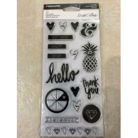 Fiskars Clear Acrylic Stamp Set by Fiskars Stamps Love Today 106020-1001 NEW.