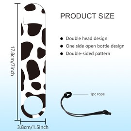 GLOBLELAND Cow Art Stainless Steel Bottle Opener with PU Cord Beer Bottle Opener Flat Bottle Opener Heavy Duty Bar Funny Bartender Opener for Home Kitchen Bar Restaurant, 7inch