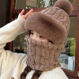 One-Piece Fleece-Lined Motorcycle Ski Thermal Balaclava - Plush Winter Face Mask LF3677 (One Size) Size Car Color 10ea