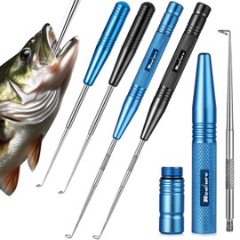 Realure 4Pcs 2 Sizes Portable Fishing Unhooking Disgorger with Magnets Fast Sea Fishing Hook Remover Tool Sturdy Stainless Steel Fishing Disgorger Fishing Supplies for Unhooking Hook of Small Big Fish