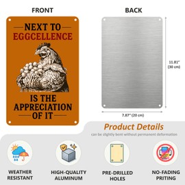 8x12 Inch Aluminum Chicken Coop Signs - Funny Outdoor Chicken Signs for Coop, Farmhouse Kitchen Decor, Vintage Wall Decor, Funny Gifts for Chicken Owners, Home & Kitchen Decor Accessories