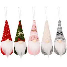 HTTDSLF 5PCS Christmas Ornament Decorations, Christmas Gnomes Ornaments, Christmas Decoration, Christmas Gnomes Hanging Ornaments, for Indoor Decoration Holiday Decor, Party Gifts