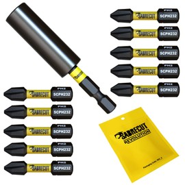 11 Piece SabreCut SCRK5 Magnetic 32mm PH2 Impact Bits and 60mm Professional Screwdriver Impact Bit Holder