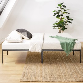 Best Price Mattress 14 Inch Metal Platform Beds w/ Heavy Duty Steel Slat Mattress Foundation (No Box Spring Needed), Queen, Black