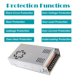 DIANN 12V 30A 360W Switching Power Supply Adapter Transformer AC110V to DC 12V 30A Converter LED Driver for 3D Printer, CCTV, LED Strip Lights,Computer