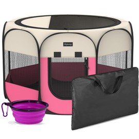 HEPEENG Portable Foldable Pet Dog Cat Playpen and Puppy playpen Pet Tent with Carryin...