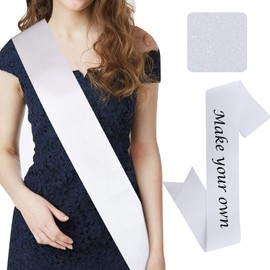 CIEHER Blank Glitter Sash, Birthday Sash, Bride to Be Sash, Plain Sash, Sashes for Pageants, Custom Sash, Prom Court Sash, Senior Sash 2022, Mom to Be Sash, Party Decorations, Make Your Own Sash