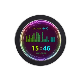 waveshare 2.8inch CPU/GPU Cooler Round LCD Display, AIO Computer Temp Monitor for Water Cooling Systems, PC Sensor Panel for PC Computer Accessories in Side Prebuilt Gaming PC Parts, Black