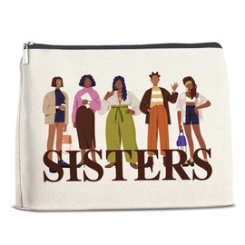 Nurawo African American Women Makeup Bag Cosmetic Bags for Women Friends Inspirational Gifts for Sisters Makeup Pouch With Zipper Travel Toiletry Organizer Bag