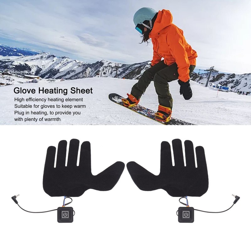 QANYEGN Heated Glove Liner, Electric Glove Pad, 5 Finger Glove