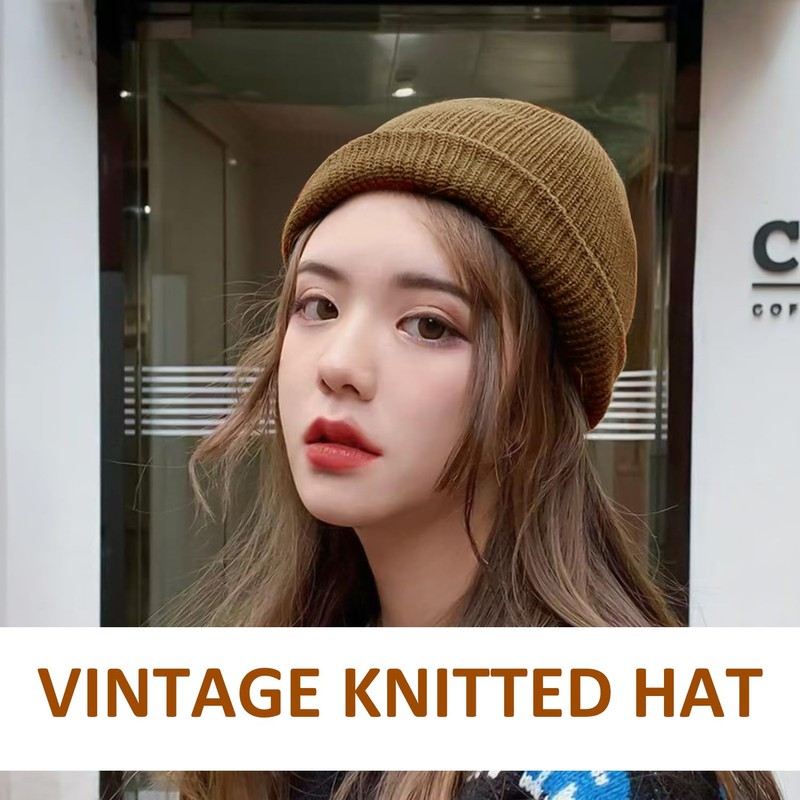 HDGSAFD 1 Piece Khaki Knitted Hat, Warm Hat, Beanie Hat,