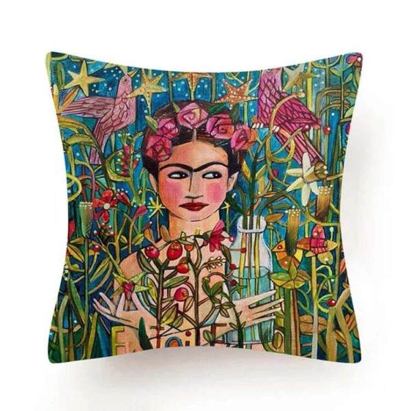 Undisclosed Tropical Frida | Waterproof Outdoor Throw Pillow Cover 18x18,