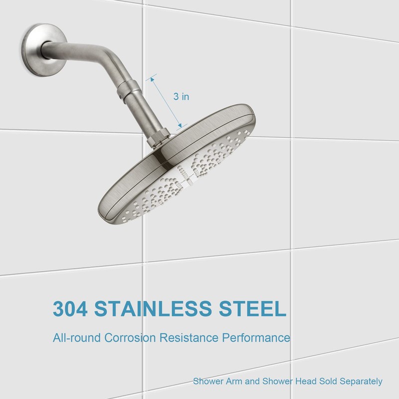 OFFO Shower Head Extension Arm 3 in, Brushed Nickel Shower