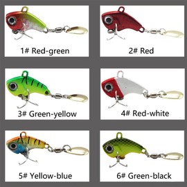 Hard Fishing Lures Set - 6 Pieces VIB 7g Spinner Swimbait with Treble Hook, Vibrating Jigging Wobblers Wobblers Crankbaits for Trout Perch Pike Freshwater Sea Fishing