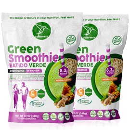 Colibreeco, Plant-Based Green Protein Powder, 12 oz (Pack of 2) Superfood Protein with Spirulina, Turmeric, Ginger, Probiotics for Digestive Support, Nutrition & Energy. Vegan & Chemical-Free.