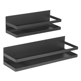 Uten Large Magnetic Spice Rack for Refrigerator, 2 Pack Strong Magnetic Shelves, Magnetic Shelf Moveable Fridge Organizer for Kitchen Holding Spices, Jars, Perfect Space Saver Storage Spice Rack