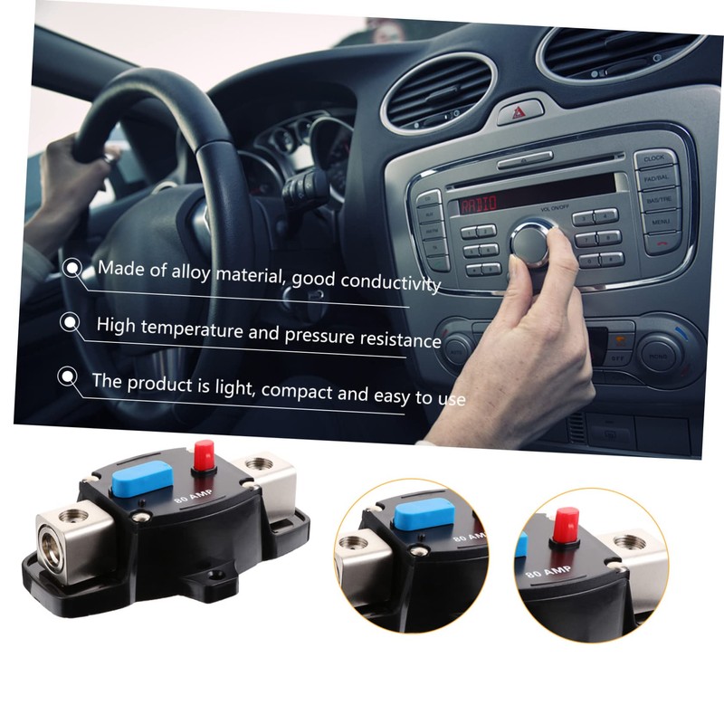 Outanaya 80A Circuit Breaker Auto Reset Fuse Holder for Car