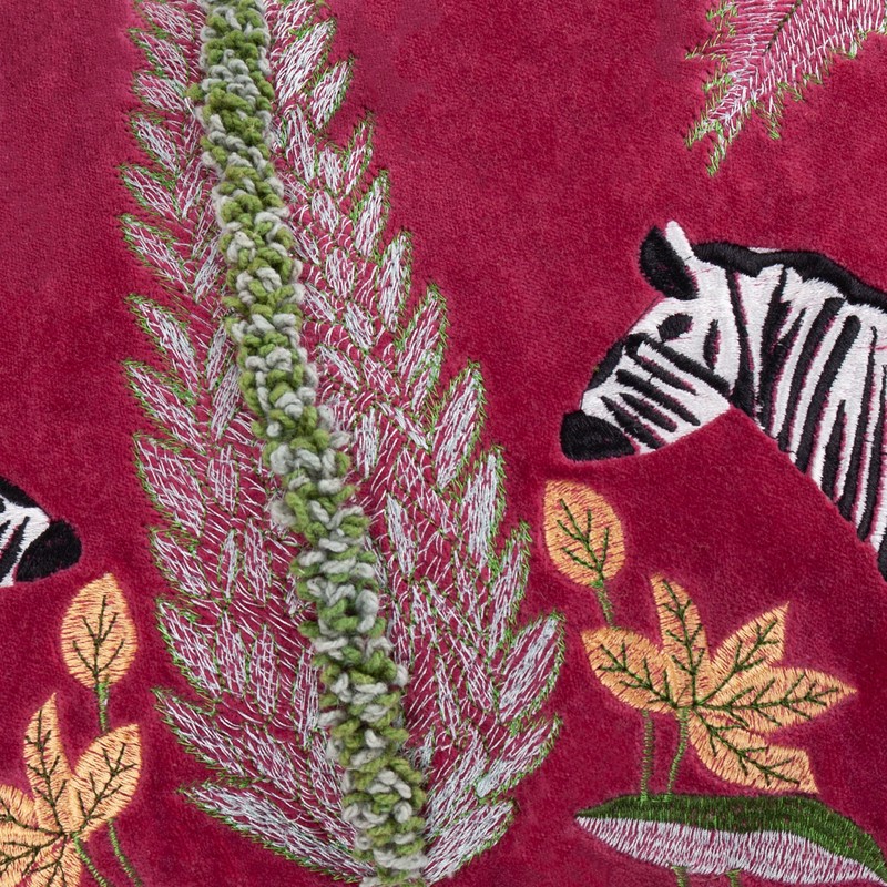 Wylder Tropics Kalahari Embroidered Velvet Cushion Cover - Multicolour -