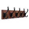 PEOIAOY Wall Mounted Coat Hooks, 5 Dual Hooks, 17.72 Inches