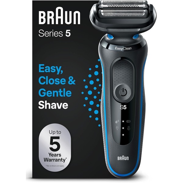 Braun Braun Series 5 Elektrorasierer, EasyClean Rasierer Herren, Wet &