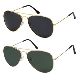 La Optica B.L.M. UV400 Unisex Pilot Sunglasses Retro Colours Single Twin Pack - m