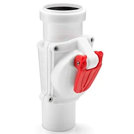 White Vertical Backwater Valve Anti Flood Protection Device 50mm Diameter