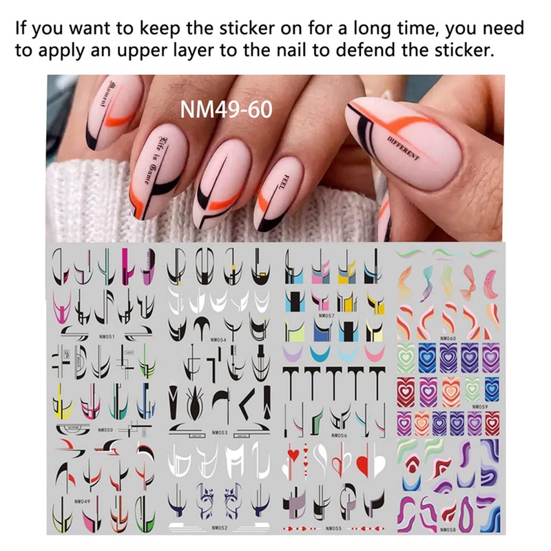 12 Pegatinas Autoadhesivas para Uñas, para Manicura, Bricolaje, para Decoración