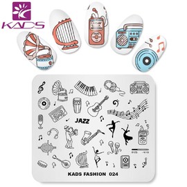KADS Nail Art Image Stamping Plates Guitar Pattern Music Fashion Image Plates DIY Manicure Template(FA024)