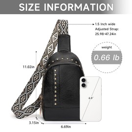 FALAN MULE Crossbody Bag for Women Pu Leather Sling Bags Fanny Pack Chest Bag