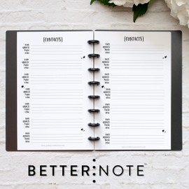 BetterNote Contact Address Refill Pages for Disc Notebooks, Fits TUL, Happy Planner, Levenger Circa, Staples ARC, Talia (Whimsy- 25 Sheets, 8-Disc, 5.5"x8.5")