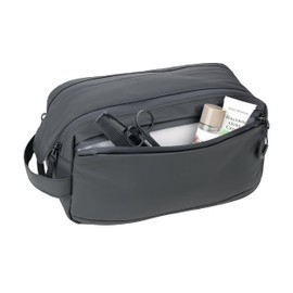 TROIKA TROIKA Black Wash Bag 2 - Main Compartment with Wide Opening - Two Zips and Additional Magnet for Closing - Tarpaulin (Tarpaulin) - Black - TROIKA Original