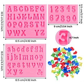 YGAOHF Letter Chocolate Molds, Letter Molds for Chocolate, Silicone Alphabet Mold, 3 Pcs Silicone Chocolate Molds for Breakable Hearts, Alphabet Number Fondant Mold for Candy Gummy Ice Cube Tray Resin