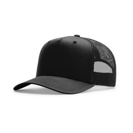League Outfitters Richardson 112FPC Five Panel Champ Trucker, One Size Fits Most - Black