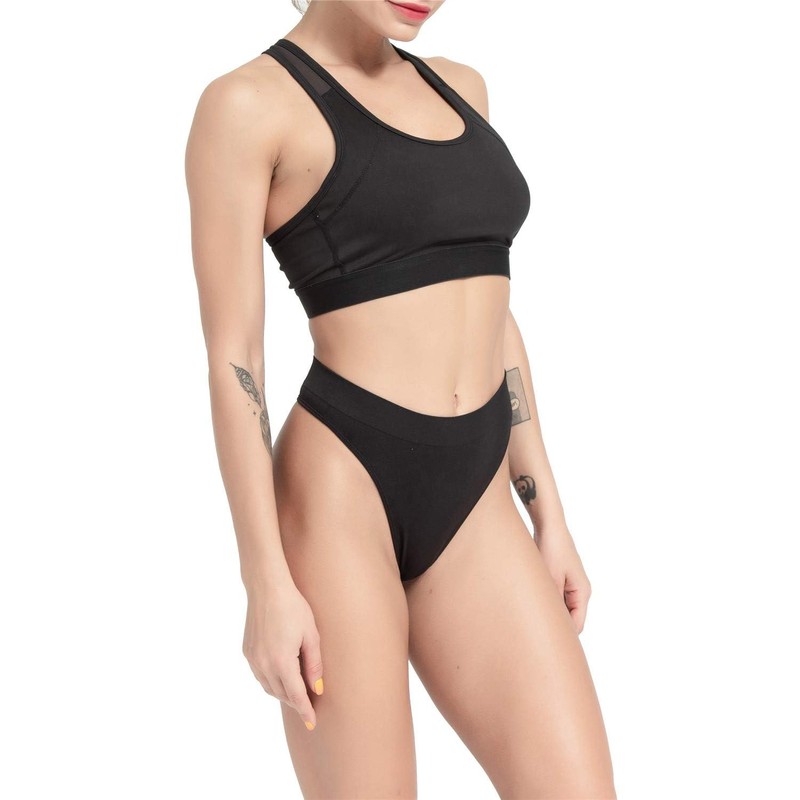 GRANKEE Women's High Waisted Breathable Seamless Thong Panties No Show