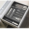 Simple Houseware Expandable Kitchen Drawer Flatware Organizer, Black/Gray