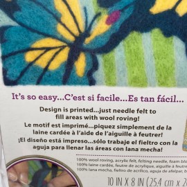 Dimensions Needle Felting Craft Felt Kit Butterfly 10" x 8" Printed Design Piece