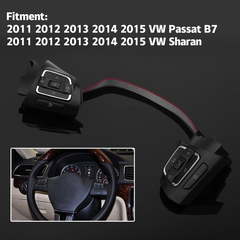 Steering Wheel Control Switch 6D959537B for VW Passat B7,VW Sharan