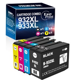 EASYPRINT [4 Combo Pack] Compatible Ink Cartridge Replacement for HP 932XL 933XL (XL Black, Cyan, Magenta, Yellow) to Use for HP Office Jet 6100 6600 6700 7110 7510 7610 7612 7620 Printers