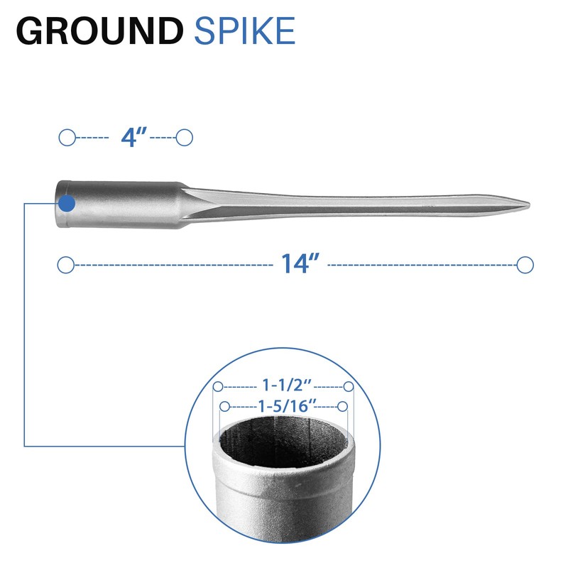 ECOOPTS 5 Pack Aluminum Fence Post Anchor Ground Spike, 1-5/16"