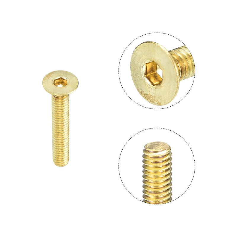 sourcing map Flat Head Socket Cap Screws, M4-0.7 x 20mm