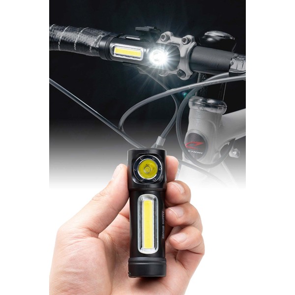 Sanwa Direct 800-LED064 LED Light, Small, Rechargeable, Magnet, Clip, Bicycle