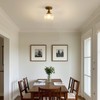Yosoan Indoor Vintage Ceiling Light with Striped Shade, 1-Light Hardwired