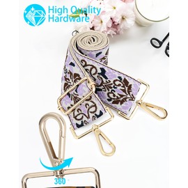 Purse Strap Women's Crossbody Handbags - Purse Straps Replacement Crossbody for Bags, Jacquard Weave Shoulder Strap for Tote, Guitar Strap Purse, Camera Bag Purse, Gift for Her, Purple