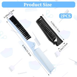 Nogeqi 2 PCS Double Teeth Folding Comb Foldable Comb with Bristles, Portable Travel Combs Folding Brush for Pocket All Hair Type Hairdressing Men Slick Back Women Purse Gym