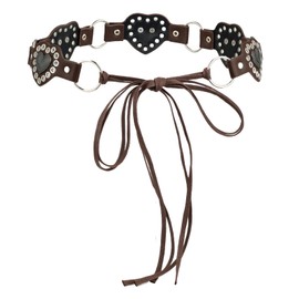 ILuvatar Womens Metal Chain Dress Belt Sweater Belt Decorated Sturdy Western Cowgirl Country Style Waist Belt Black Punk Style belt