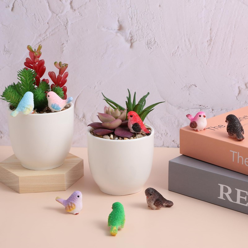 VORCOOL Bird Miniature Mini Figurine Set of 8 Birds Objects,