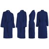 Brandsseller Unisex Bathrobe, Cotton, Lightweight, Dressing Gown, Waffle Pique, navy
